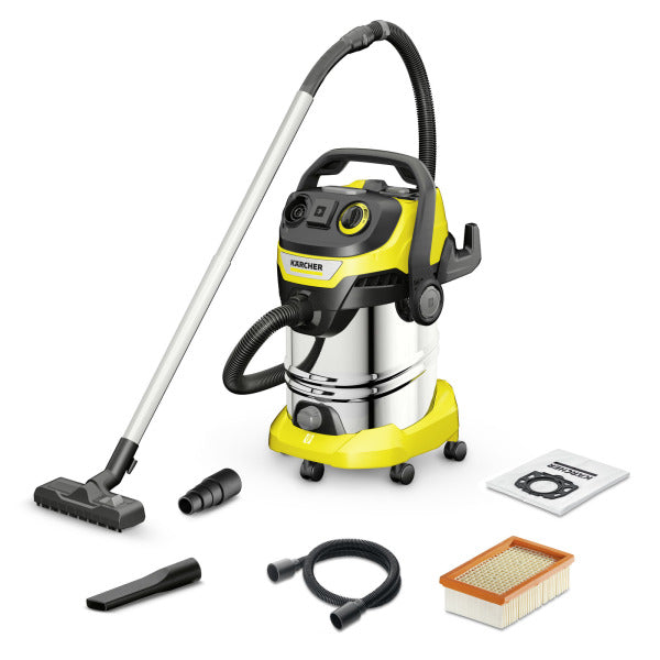 Nass-Trockensauger 1300W 2.2m 30L Edelstahlbeh. 6m gelb – 1.628-360