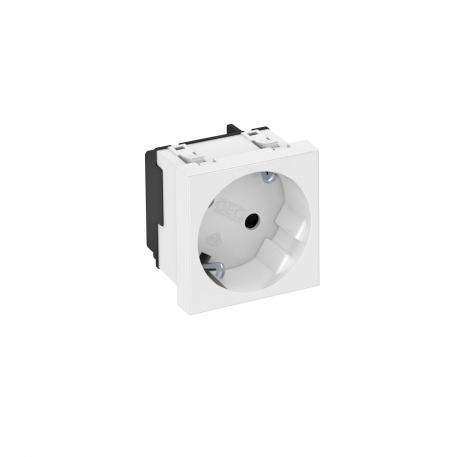 Steckdose 33°, 1-fach Schutzkontakt 250V, 10/16A Polycarbonat reinweiß RAL 9010 – 6120073