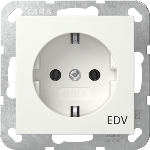 SCHUKO-Steckd. Aufdruck EDV System 55 Reinweiß – 445803