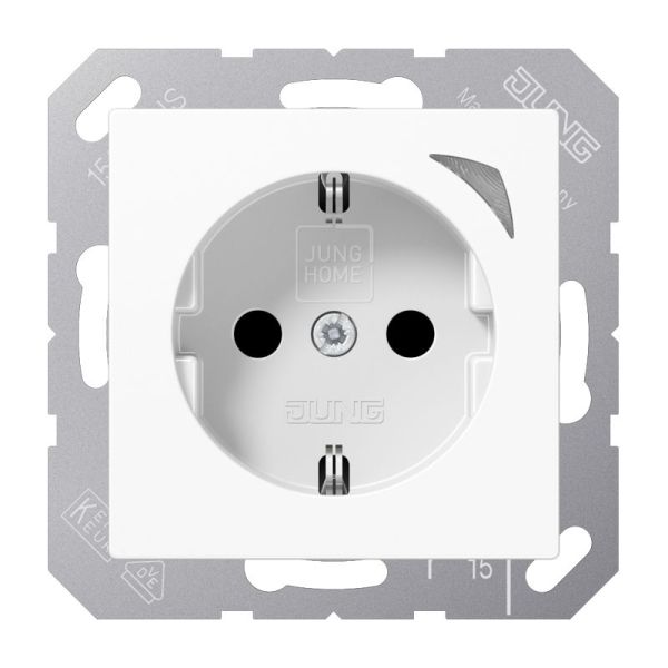 MS! JUNG HOME SCHUKO Steckdose, 16 A 250 V ~, Schraubkl.,Funktionsanzeige,SAFETY+ – BTA1521SWW