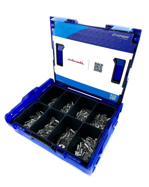 L-BOXX INTERCABLE DIN 300-teilig, Presskabelschuh-Set DIN46235, verzinnt, mit Markierungen für richtiges Verpressen – L-BOXX IC DIN