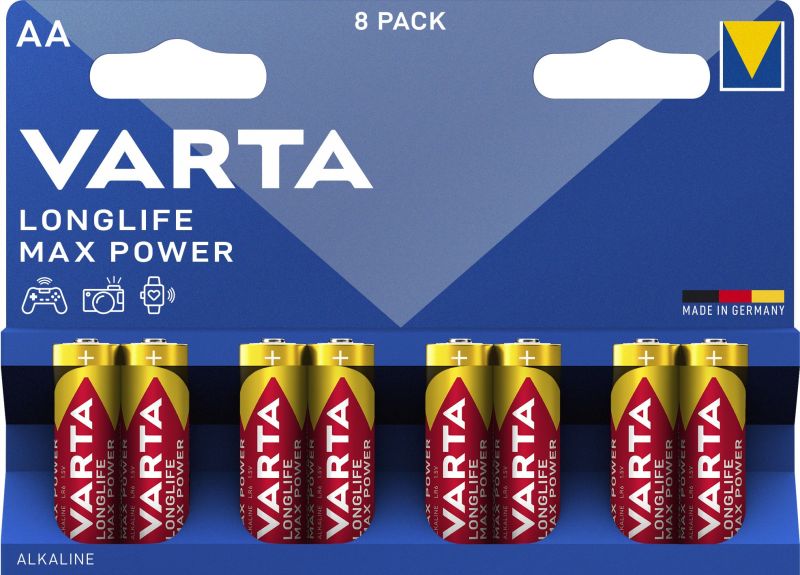 Batterie Longlife MaxPower Alka. AA Mignon LR6 1.5V 1Bli=8St – 4706101418