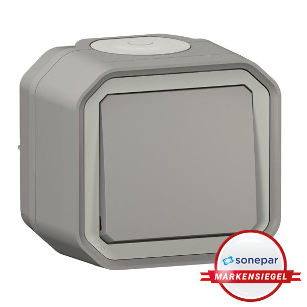 LEGRAND FR AP Wechselschalter 10 AX, grau Steckklemmen – 069711L