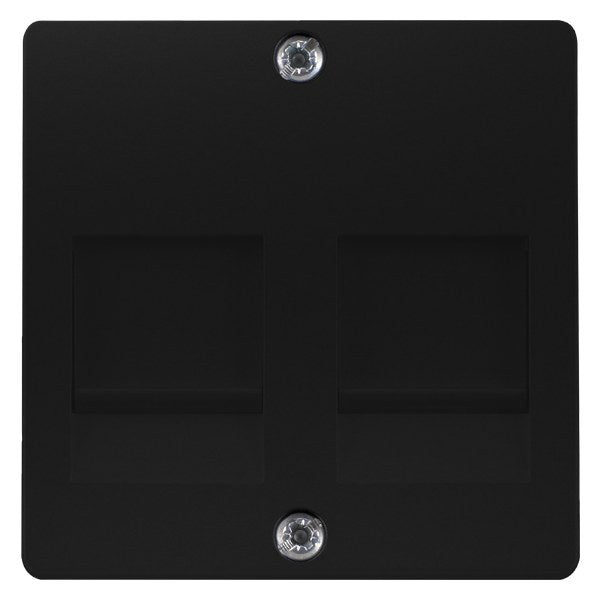 DELTA i-system Abdeckplatte f. Tragpl. Modular Jack mit Schriftfeld, softschwarz – 5TG20560SB