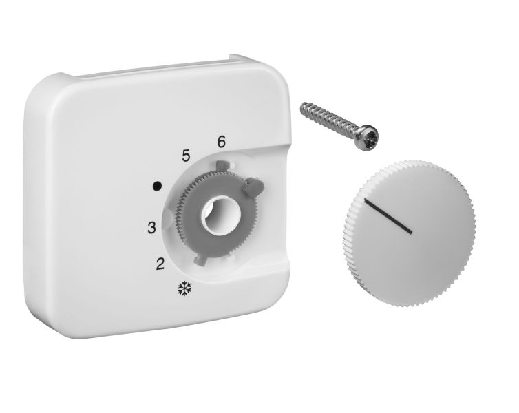 Deckelset f. Raumtemperaturregler RTBSU/FTR BUSCH-JAEGER Reflex SI/SI linear reinweiß (ähnl. RAL9010) glänzend – G9990490