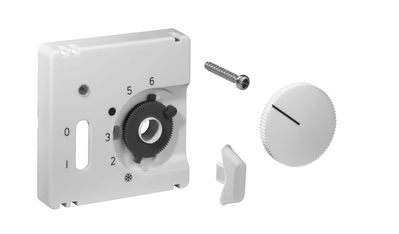 Deckelset f. Raumtemperaturregler RTBSU-401.062 / Fußbodentemperaturregler RTERU 50x50 reinweiß (RAL9010) glänzend – UN990169
