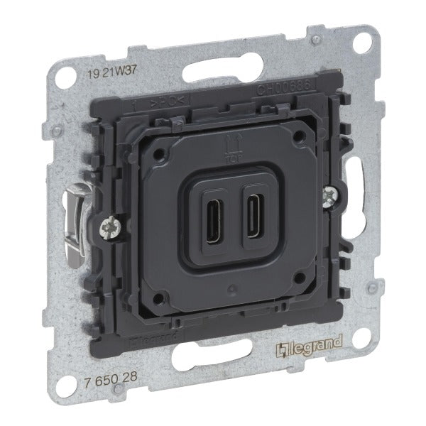 SEANO Einsatz 2-fach USB-Ladesteckdose Typ C+C mit Ladestrom 3 A bei 5 V – 765028