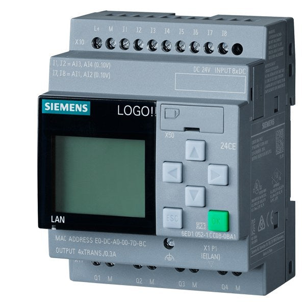 LOGO! 24CE, Logikmodul, Display SV/E/A: 24V/24V/24V trans. – 6ED10521CC080BA2