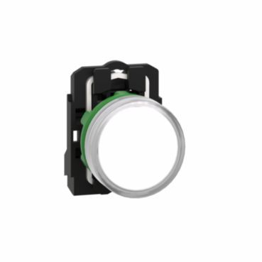 Leuchtmelder, Harmony XB5, Kunststoff, weiß, 22mm, universelle LED, glatte Kalotte, 24V ACDC – XB5AVB1