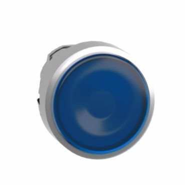 Leuchtdrucktaster Frontelement XB4, Metall, 22mm, blau, tastend, für LED – ZB4BW363