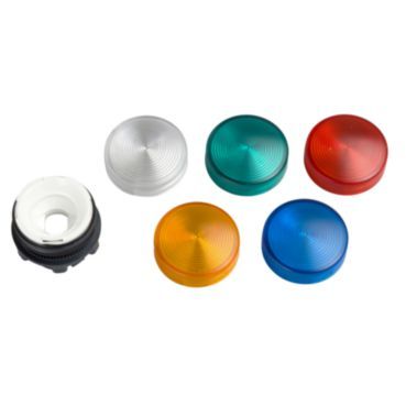 Leuchtmelder, Frontelement, Harmony XB5, Kunststoff, 22mm, 5 farbige Kalotten, für universelle LED, geriffelte Kalotte – ZB5AV003S