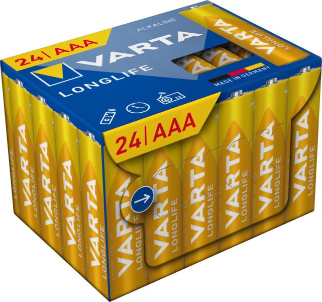 Batterie Longlife Alkaline AAA Micro LR03 1.5V CUBEPACK=24Stk – 4103301134