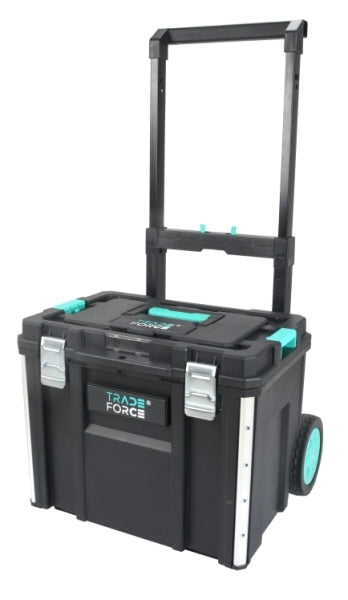 Forcebox ineinander greifender, stapelbarer Werkzeugkasten aus Kunststoff mit Trolley – 0122890004