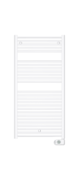 ALVA Amoa Badheizkörper 120x50cm rein elektrisch, 750W, Weiß