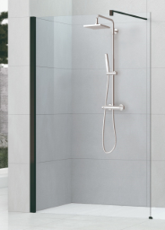 ALVA Spa 1.0 Freistehende Seitenwand 120/200cm, Glas ESG Clean, Schwarz Matt