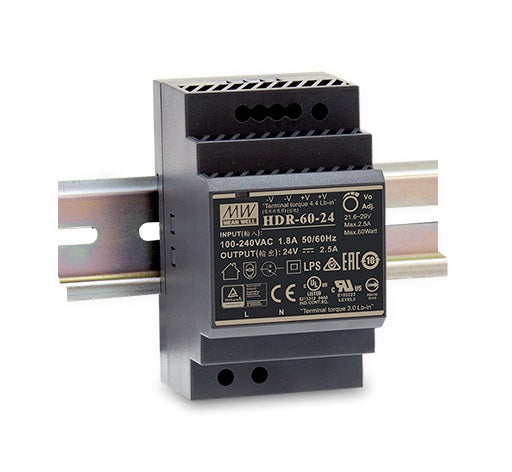Meanwell Schaltnetzteil Hutschiene 60W 24V/2,5A – HDR-60-24