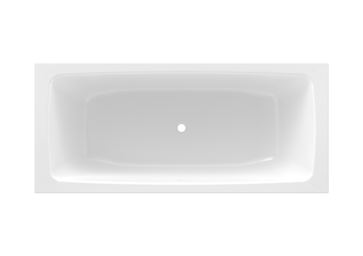 Alva Forta Stahlemail Wanne Duo 180x80cm, schweres Mod., Weiß oh. Füsse - AQBWFODUO180S