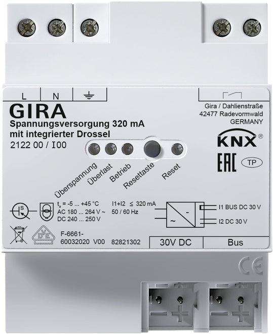 GIRA Spannungsversorgung 320 mA Drossel KNX R EG – 212200
