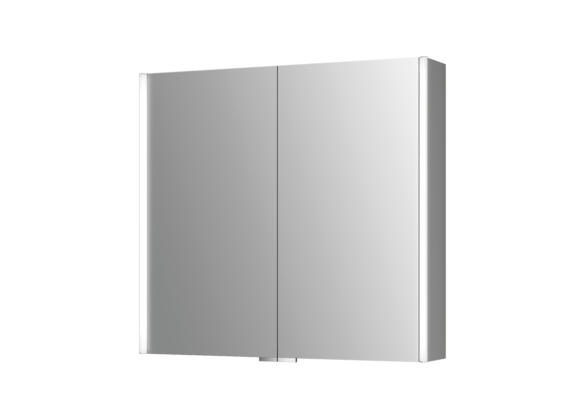 Alva Varia Aluminiumspiegelschrank 80x73,5x16,5cm, LED-Strips, Aluminium - AQBMVASPS7