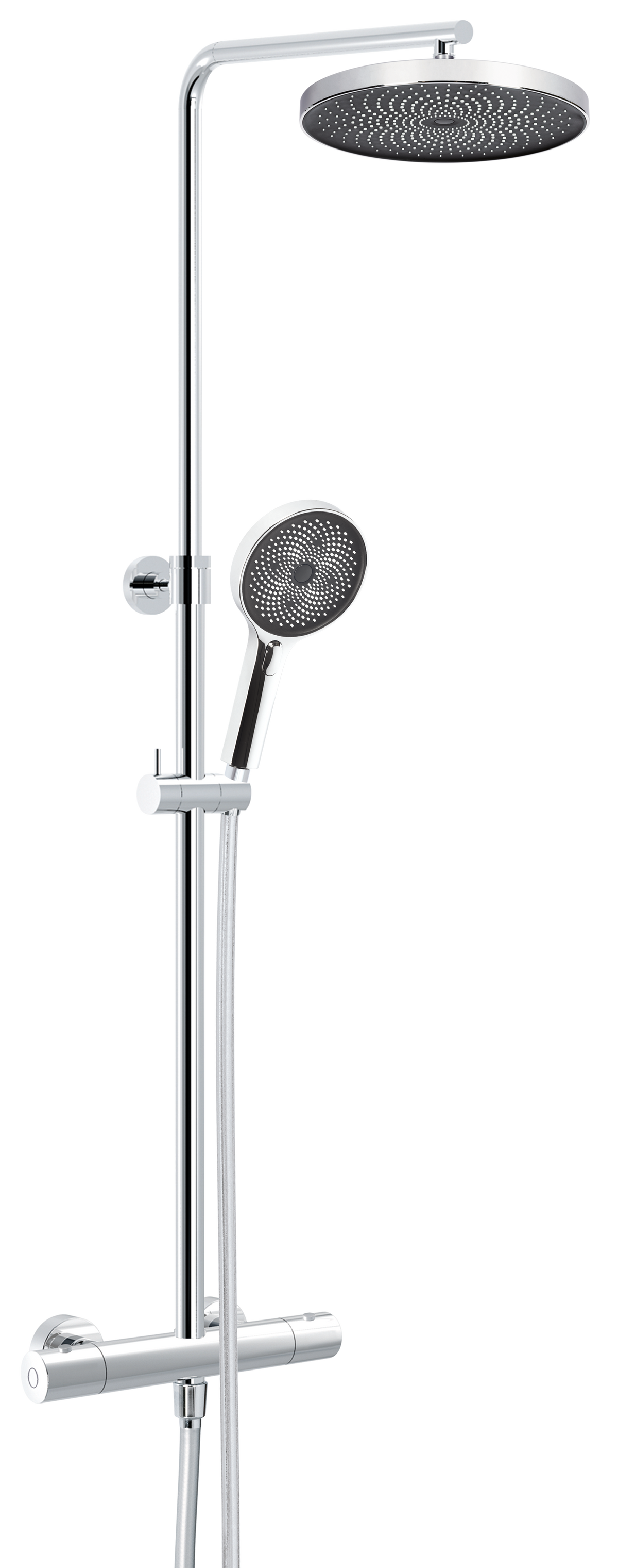 Alva Spa Duschsystem 123,7cm mit Thermostat, Chrom - AQARSPDST8