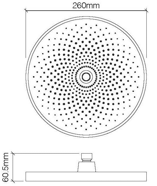 Alva Varia Kopfbrause d 26cm rund Antikalk, Kunstst., Powderstrahl, Chrom - AQARVAKB26K