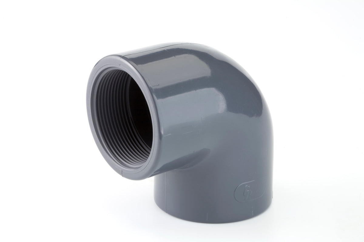 Alva PVC-U Winkel 90, d50 für Schwimmbadanwendung PN16, grau - ACSWW5090