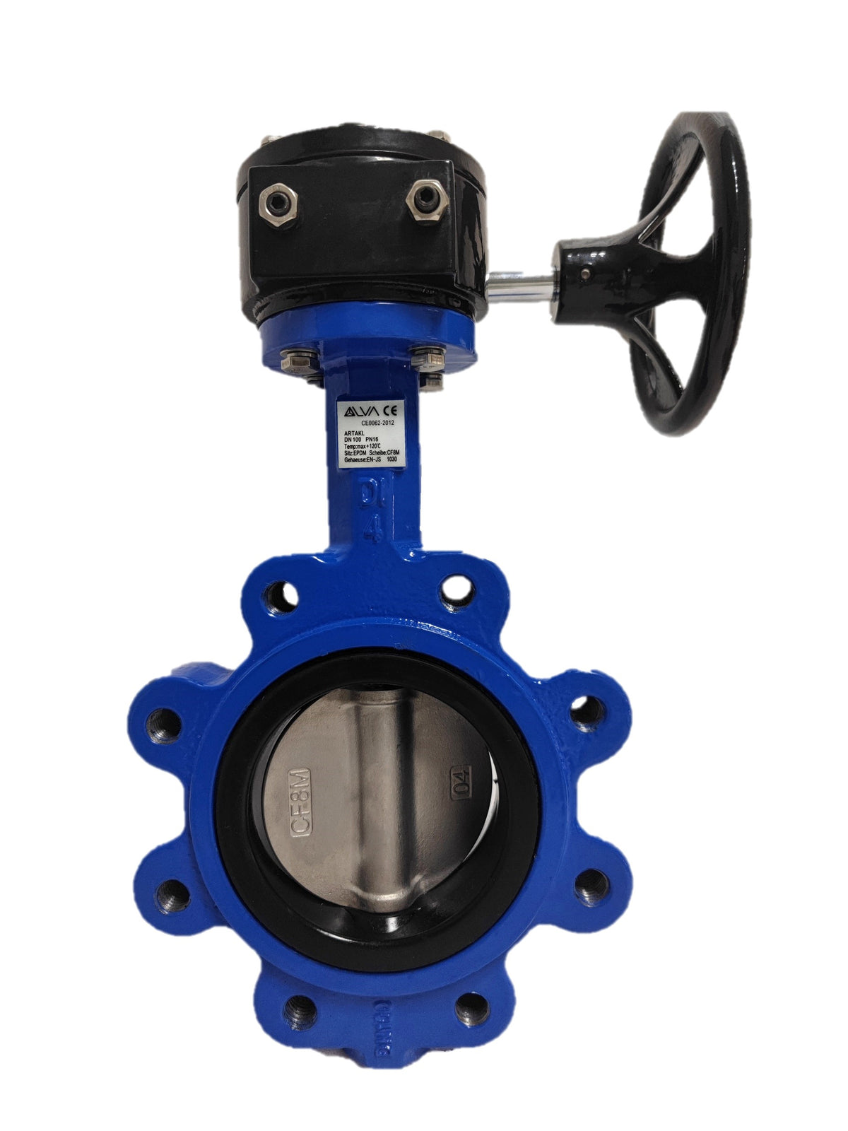 Alva Anfl-Absperrklappe-L DN250 PN16 GGG Scheibe:1.4408 Sitz:EPDM Getr. - ARTAKLE250