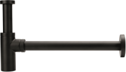 Alva Varia Design-Sifon 5/4" oh. Ventil, Wandrohr 32x370mm, Matt Schwarz - AQARVADS7S