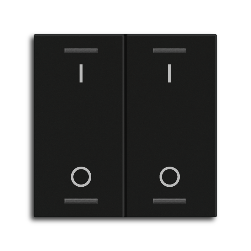 MDT Wippe für KNX Taster Light 55 2-fach, Schwarz matt, Schalten – BE-TAL55W206.B1