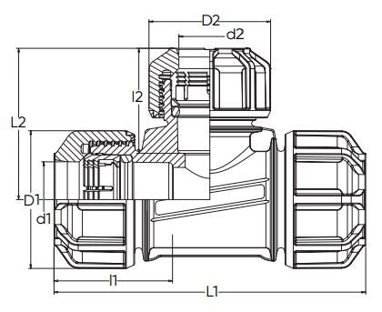 Alva MAGNUM 3G T-Stück PTR reduziert NW20x15 (AD.25x20mm) - ATMAGT2015