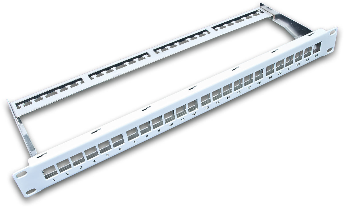 Alva 19 Zoll Keystone Panel leer, 24-Port, grau, für Keystone Jacks - KSP24