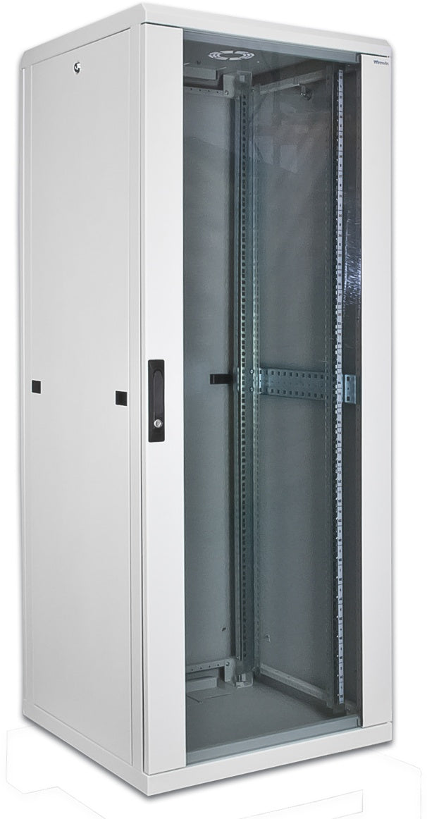 Alva 19 Zoll Standschrank 42HE Profi-Qualität Glastür, 800x1000x2033 mm, grau - 19Z-SS42-80.100PRO
