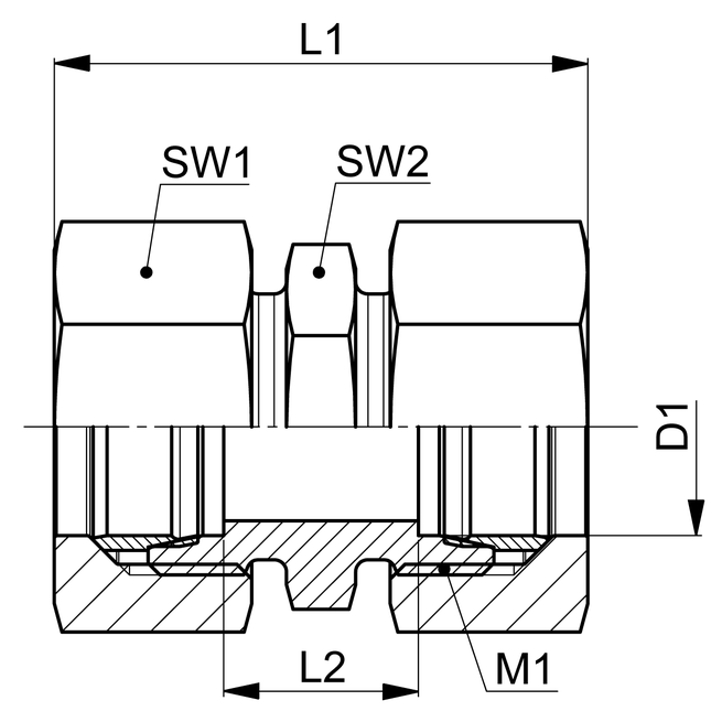 Alva Gerade verschr 1.4571 Gr. 06L - EGV-06L