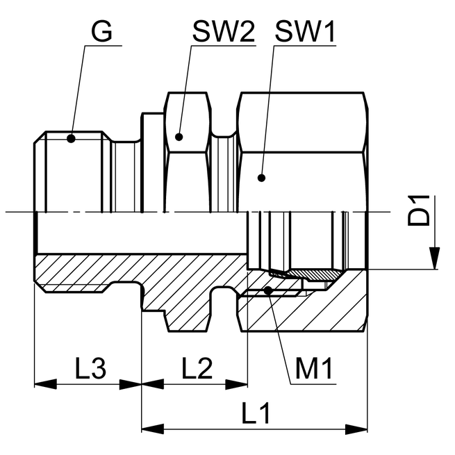 Alva Gerade AG-Verschr 1.4571 Gr. 06LR 1.2 - EGEV-06LR1.2