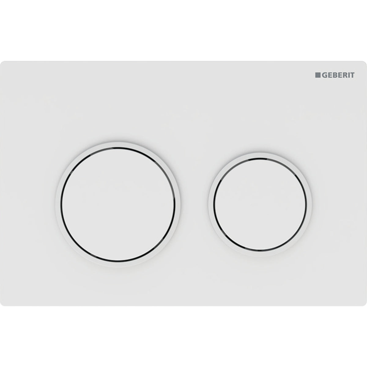GEBERIT GE Betaetigungsplatte Omega20 2-Mengen KS, weiss/weissmatt/weiss, round – 115.085.11.1