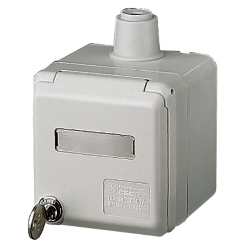 MENNEKES AP CEE-Wandsteckdose Cepex 16A 5p 400V 6h IP44 lichtgrau+Schloss+Be – 4165