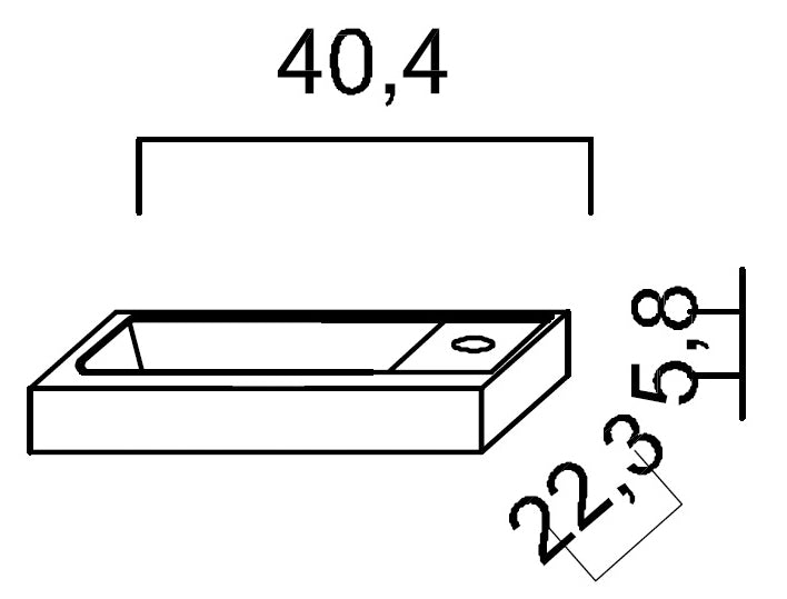 Alva Una Mineralguss-WT 40,4x22,3 cm, Weiß, für US8 - AQWTM8