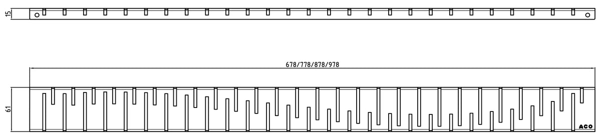 Alva Aura Rost zu Duschrinne 985mm Design Skyline - AQBFAUDRR98.2
