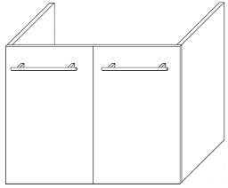 ALVA Una Unterschrank für WT1 2 Türen, 59x46x45,2cm, Veruna Eiche