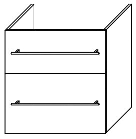 Alva Una Unterschrank für WT1 2 Auszüge, 59x60x45,2cm, Schlosseiche - AQUS3SE