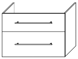 ALVA Una Unterschrank für WT4 2 Auszüge, 89x60x45,2cm, Weiß