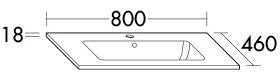 Alva Era Keramik-WT 80x46cm für US 2, Weiß - AQBMERWT2