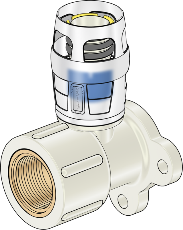 KE Kelit KWP480X Kelox Protec CLIX PPSU Steck Wandscheibe 90 Grad mit IG 16x1/2" – 730750B02