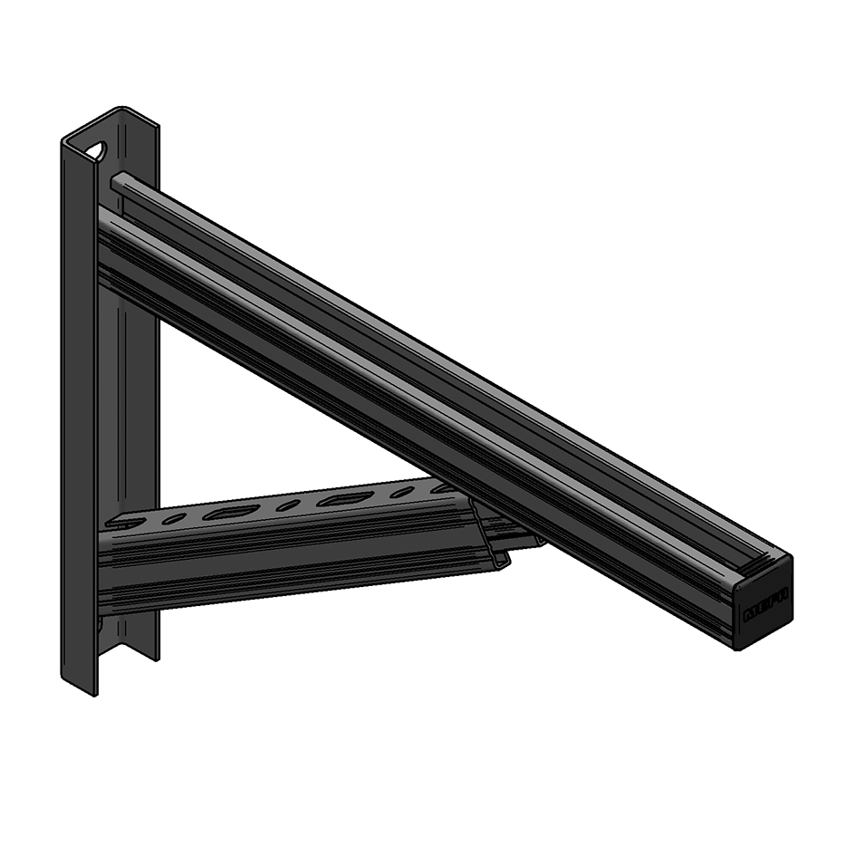 MEFA Gerätekonsole mit 1 Strebe L= 630 mm Profil 45/45 – 180470631/FVZ