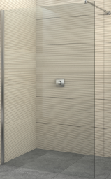 ALVA Dura Freistehende Seitenwand 117,8-120,8/200cm, Silber HGL, ESG Clean