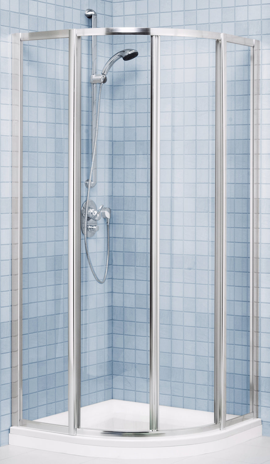 Alva Sana Runddusche mit Schiebetür 77,2-80/190cm, Silber Matt,Kunststoffgl. - AQDUSARS80MK