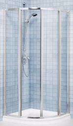 ALVA Sana Runddusche mit Schiebetür 87,7-90,5/190cm, Weiß, Kunststoffglas