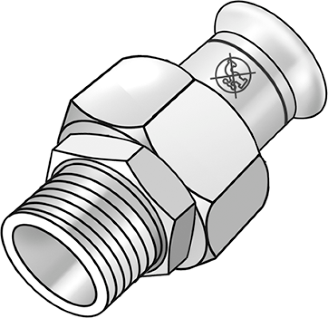KE KELIT NPI451 Edelst.Pr.Holländer m.AG 22x3/4" für Trinkwasser nicht zulässig – 53841D04