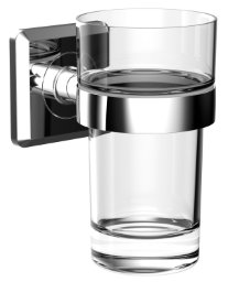 Alva Prima Glashalter mit Kristallglas klar, Chrom - AQASPRGHKG