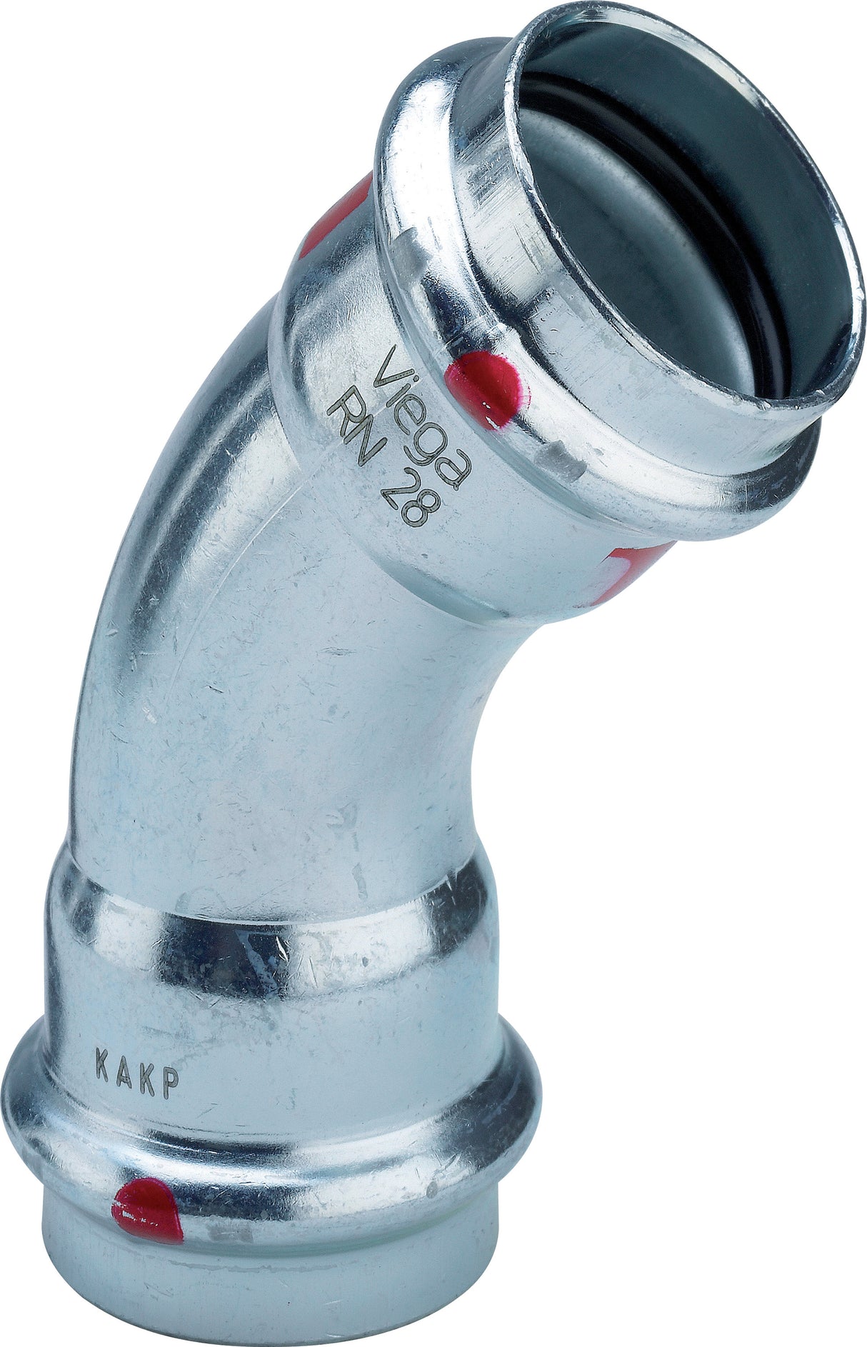 VIEGA Viega Bogen 45 Grad mit SC Prestabo 1126 in 28mm Stahl verzinkt – 558 291